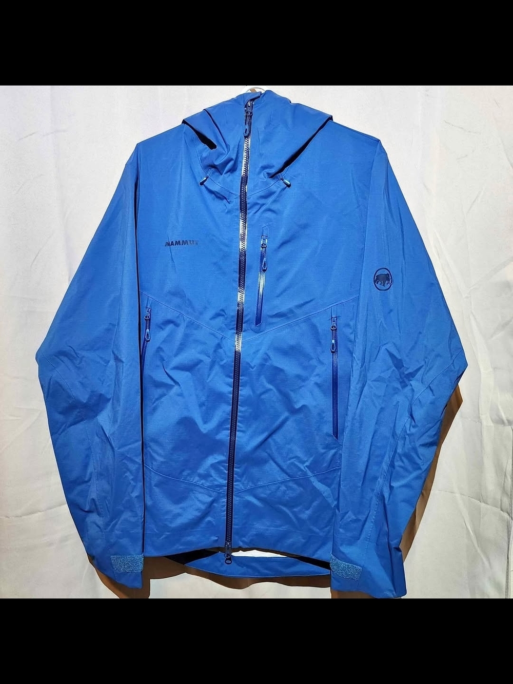Mammut Blue Waterproof Hooded Rain Jacket
